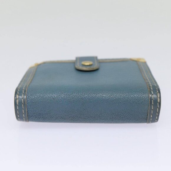LOUIS VUITTON Suhari Compact Zip Wallet Leather Blue - Picture 4 of 15